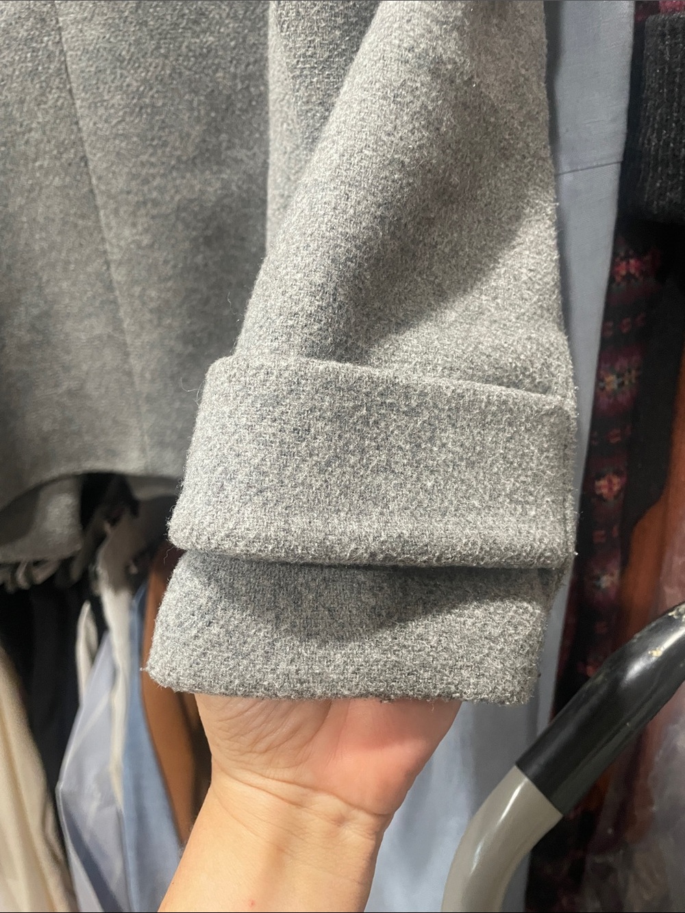 Zara Light Grey Hooded Pea Coat - Picture 7 of 8